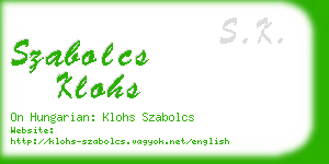 szabolcs klohs business card